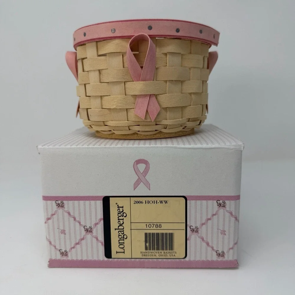 Longaberger 2006 Horizon of Hope Basket Set Pink Ribbon ACS Complete w Box